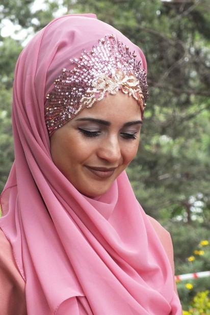 Woman Hijab & Scarf - Design Princess Shawl Powder Pink 100282892 - Turkey