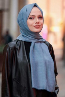 Other Shawls - İndigo Blue Hijab Shawl 100339440 - Turkey