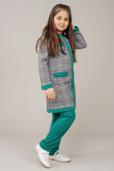 Junior Check Patterned Top and Bottom Set 100342552