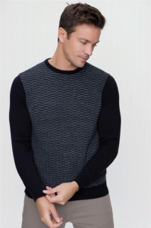 Men's Marine Cycling Crew Neck Dynamic Fit Comfortable Cut Knitted Pattern Knitwear Sweater 100345132