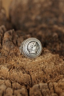 Silver Rings 925 - Caesar Figured Adjustable Men's Ring 100319313 - Turkey