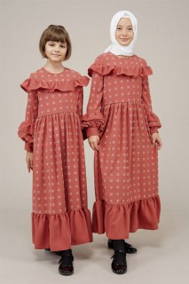 Young Girl Collar and Sleeves Pleated All-Length Dress 100352540