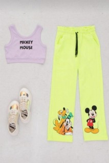 Girl Clothing - Girl's New Mickey Mouse Green Bottom and Top Set 100326842 - Turkey