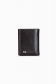 Wallet - Braune vertikale Herren-Geldbörse aus Leder 100345787 - Turkey
