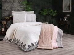 Bed Covers - Roma French Guipure Blanket Set Powder 100331383 - Turkey