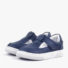 Bheem Genuine Leather Navy Blue Baby Sneaker Sandals 100352460