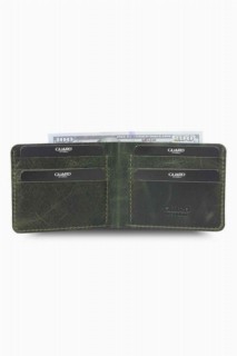 Antique Green Handmade Leather Men's Wallet 100346211
