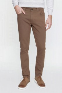 Subwear - Men's Camel Trojan Cotton Slim Fit Casual Cut 5 Pocket Trousers 100351340 - Turkey