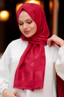 Shawl - Claret Red Hijab Shawl 100339444 - Turkey
