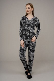 Lingerie & Pajamas - Women's Leaf Patterned Pajamas Set 100325840 - Turkey