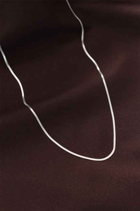 Necklaces - Steel Silver Color 60 cm Thin Italian Chain Necklace 100319689 - Turkey