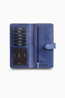Guard Antique Navy Blue Leather Phone Wallet with Card and Money Slot 100345779