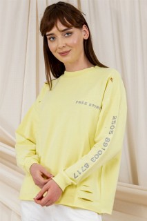 Women's Laser Cut Printed Sweatshirt 100326324