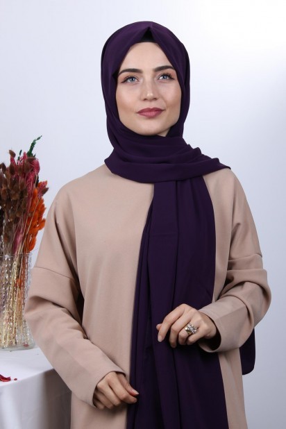 Woman - Medina Silk Shawl Purple 100285395 - Turkey