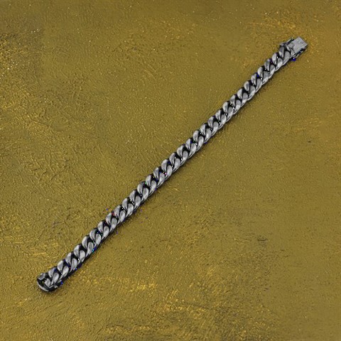 Knitted Model Lock Mechanism Silver Chain Bracelet 100349893