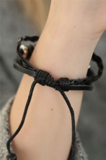 Black Color Angel Design Multiple Leather Women's Bracelet 100318515