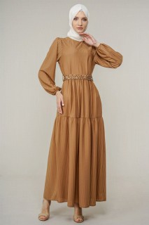Women's Long Dress With Pearl Detailed 100326000