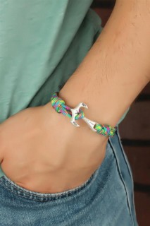 Colorful Patterned Metal Anchor Men's Bracelet 100318452