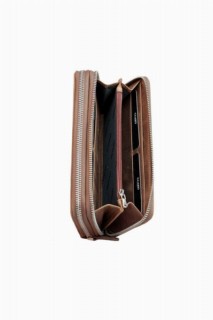 Guard Double Zippered Crazy Tan Leather Handbag 100346123