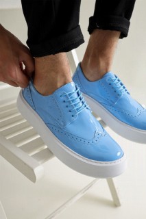 Shoes - حذاء جلد براءات الاختراع للرجال أزرق 100342120 - Turkey