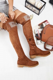 Boots - Haziel Taba Stretch-Stiefel aus Wildleder 100343202 - Turkey
