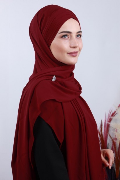 4 Draped Hijab Shawl Claret Red 100285075