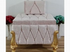 Dowry box - Avangarde Luxury Stone Double Dowry Chest Powder 100344884 - Turkey
