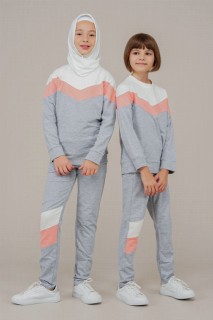 Lingerie & Pajamas - Young Girl Stripe Detailed Tracksuit Set 100352513 - Turkey