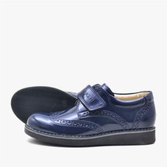 Hidra Dark Blue Classic patent leather Velcro Kids Shoes 100278637