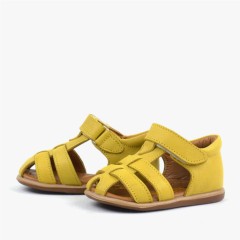Genuine Leather Yellow Baby Sandals 100352474