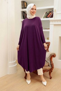 Clothes - Purple Hijab Tunic 100338752 - Turkey