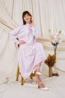 Daily Dress - Women's Striped Shirt Dress 100326053 - Turkey