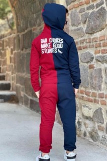 Boys Bad Choices Written Beret Claret Red-Navy Blue Tracksuit Suit 100328748
