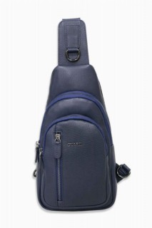 Guard Navy Blue Genuine Leather Crossbody Bag 100346275