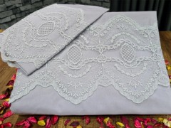 French Lace Eslem Dowry Duvet Cover Set Gray 100332445