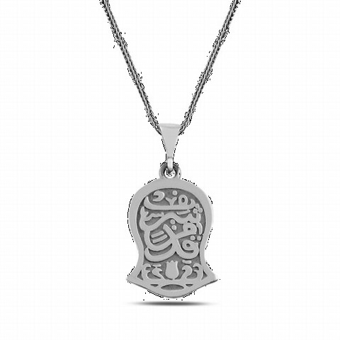 Men - Nal-i Şerif Patterned Silver Necklace 100347901 - Turkey