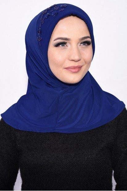 Evening Model - Pratik Pullu Hijab Saks Mavisi - Turkey