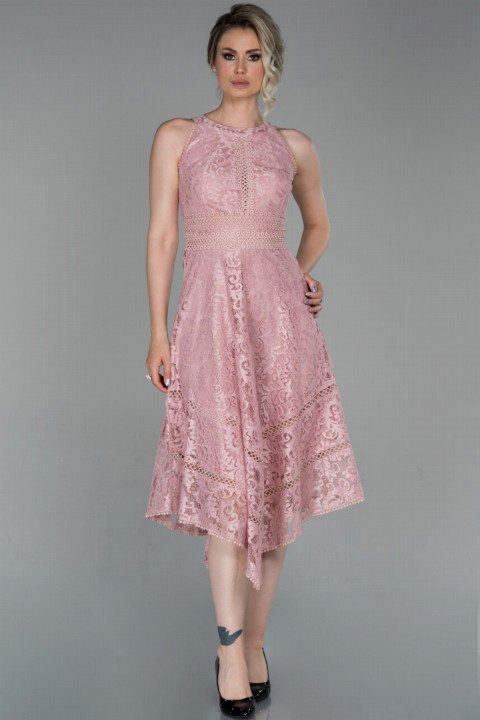 Wedding & Evening - فستان سهرة متوسط ​​الطول برقبة رسن دانتيل دعوة فستان 100297935 - Turkey
