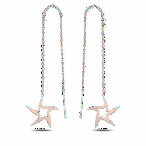 jewelry - Shooting Star Dangle Women's Sterling Silver Earrings Rose 100346706 - Turkey