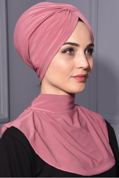 Snap Fastener Hijab Collar Dried Rose 100285599