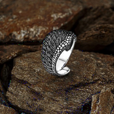 Wing Pattern Adjustable Silver Ring 100349670