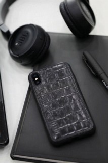 iPhone Case - Black Croco Leather Xs Max Phone Case 100345709 - Turkey