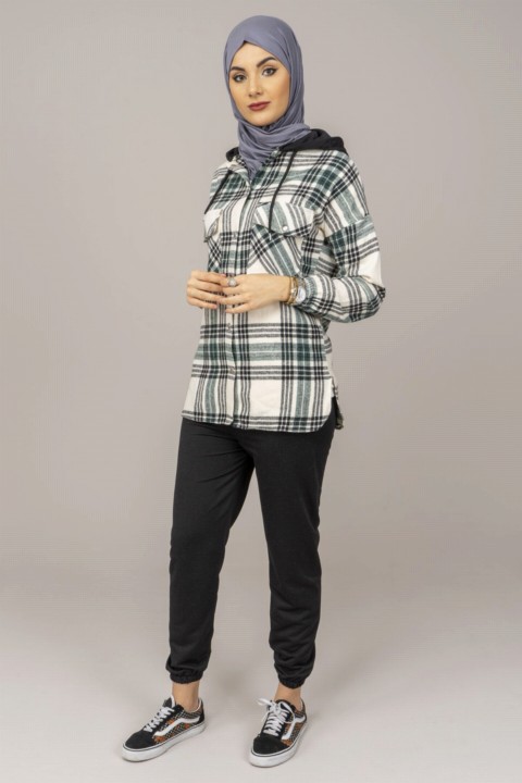 Outwear - Women's Hooded Checkered Double Suit 100342545 - Turkey