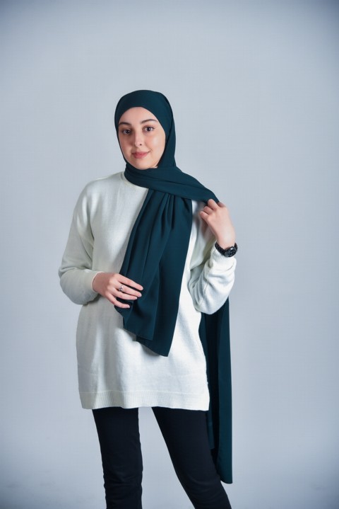 Woman Hijab & Scarf - Prêt à porter Soie de Médine - Drke couleur merald - Turkey