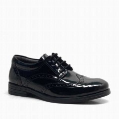 Boy Shoes - Chaussures d'école Titan Classic en cuir verni avec dentelle pour garçons 100278500 - Turkey