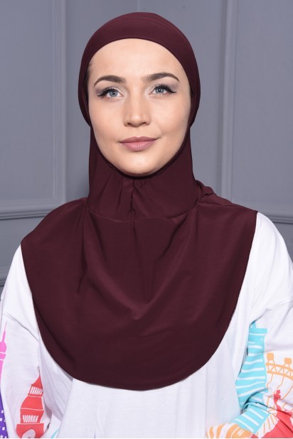 All occasions - Neck Collar Hijab Claret Red 100285404 - Turkey