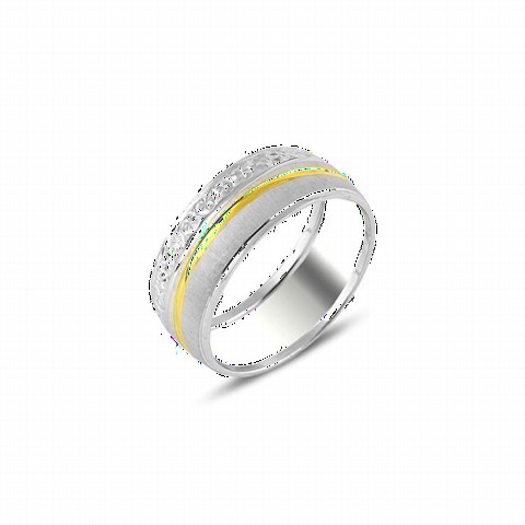Wedding Ring - Sliver Patterned Sterling Silver Wedding Ring 100347204 - Turkey