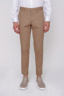 Men Clothing - Men Camel Cotton Side Pocket Slim Fit Slim Fit Trousers 100350871 - Turkey