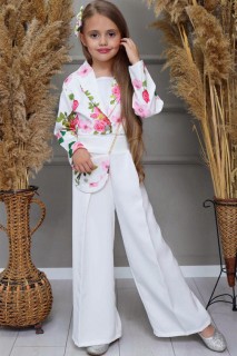 Outwear - Blazer, Jacke und Tasche mit rosafarbenem Aufdruck für Mädchen, rosa Unterteil, Top-Anzug 100328513 - Turkey