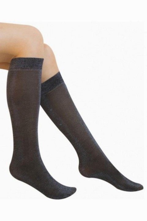 Girls' Soft and Knee-Length Black Matte Micro Fiber Socks 100327344